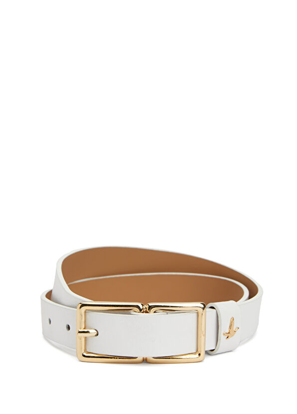 Beymen Club Beyaz Kadın Deri Kemer - 1