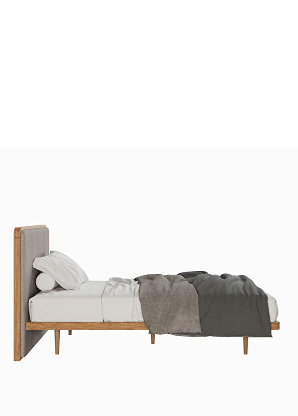 Hamm Design Pera Meşe ve Kumaş Başlıklı Yatak Seti - 2