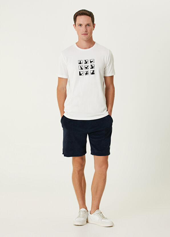 Beymen Club Kırık Beyaz Karışık Logo Baskılı T-shirt - 3