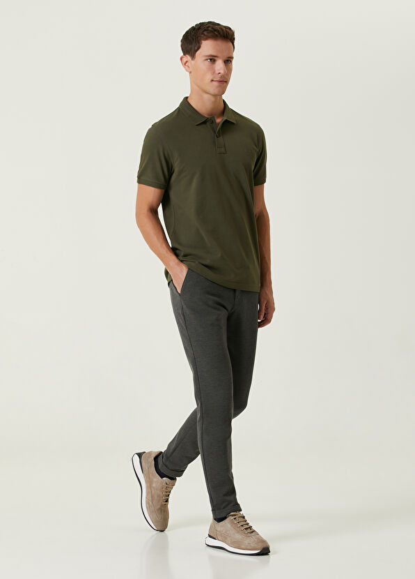 Beymen Club Comfort Fit Haki Petek Dokulu T-shirt - 3