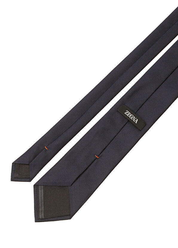 Zegna Lacivert İpek Kravat - 2