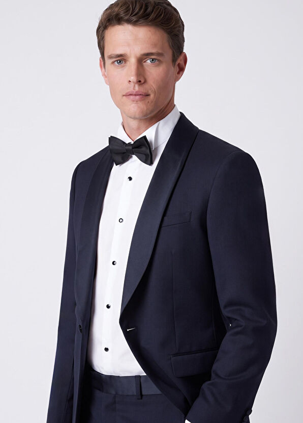 Beymen Club Dark Navy Blue Wool Tuxedo - 2