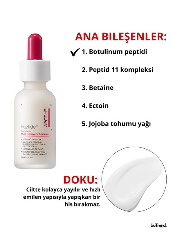 Apothe Peptide 11 Botulinum Multi Recovery Ampoule Yaşlanma Karşıtı Cilt Serumu 30 ml - 2