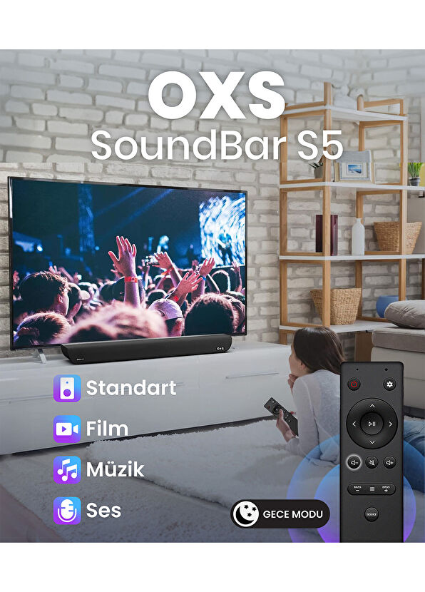 OXS S5 Dolby Atmos® 3.1.2. HDMI Earc Built-in Subwoofer Center Speaker Soundbar 230 Watt - 2
