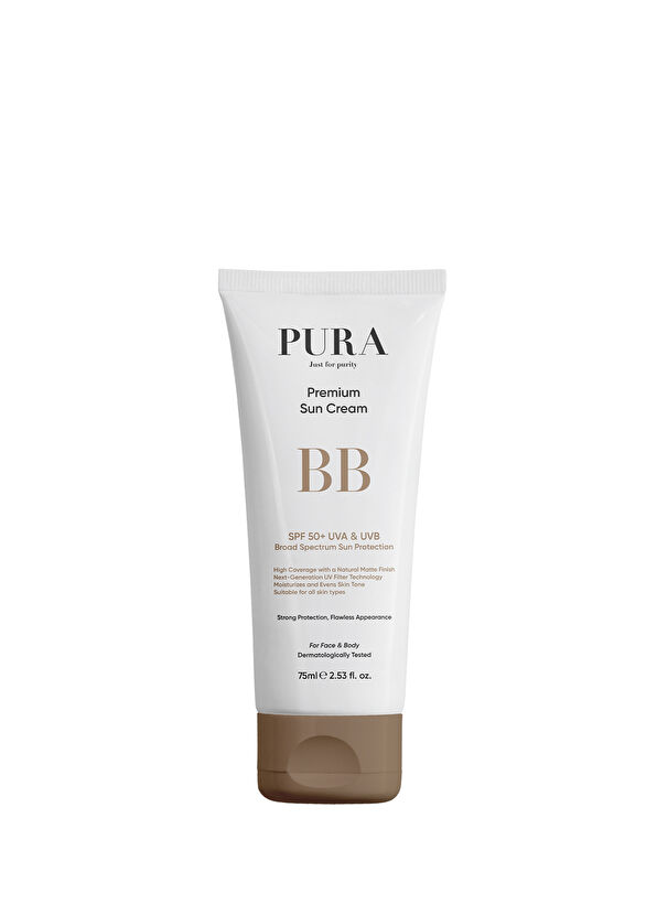 PURA Just for purity Premium Geniş spektrumlu SPF50+ BB Güneş Koruyucu Krem 75 ml - 1