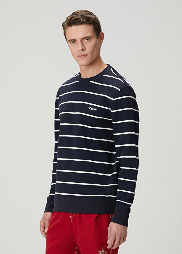 Beymen Club Lacivert Beyaz Çizgili Oversize T-shirt - 2