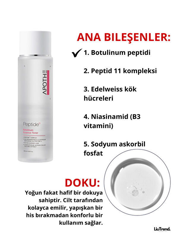 Apothe Peptide 11 Botulinum Essence Toner Botulinli Peptid Toner Özü 250 ml  - 2