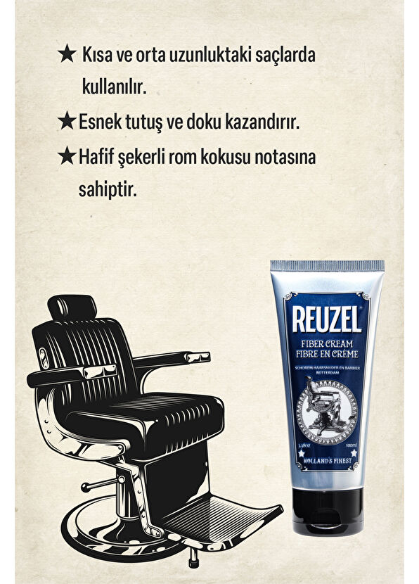 Reuzel Fiber Cream Orta Tutucu Mat Saç Şekillendirici Krem 100 ml - 2