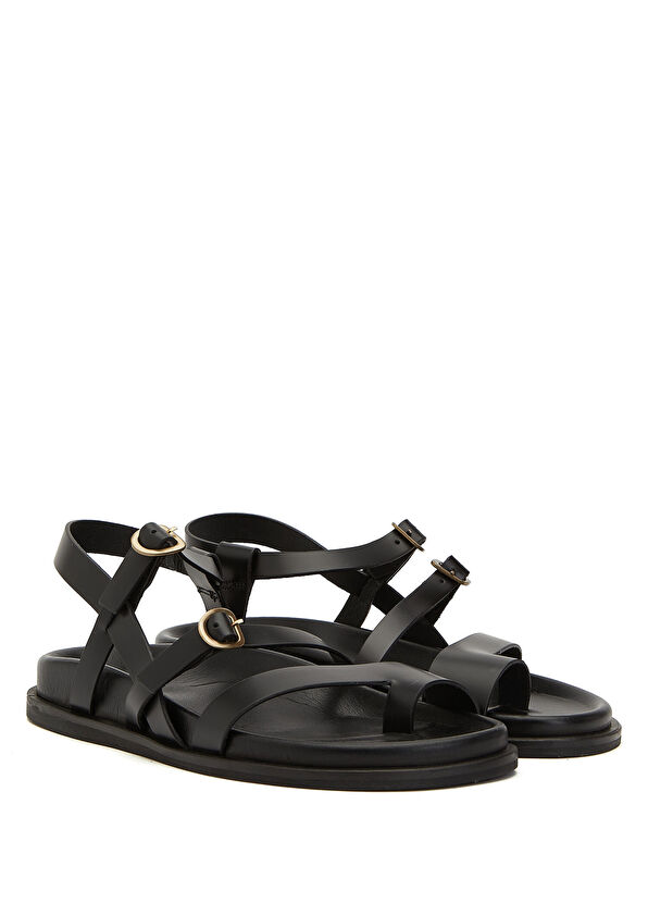 Beymen Club Black Amorphous Buckles Women's Leather Sandals - 2