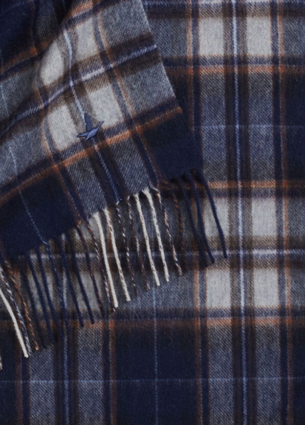 Beymen Club Navy Blue Small Plaid Men's Wool Scarf - 4