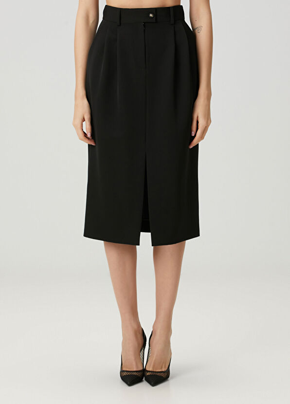 Dolce&Gabbana Siyah Midi Yün Etek - 2