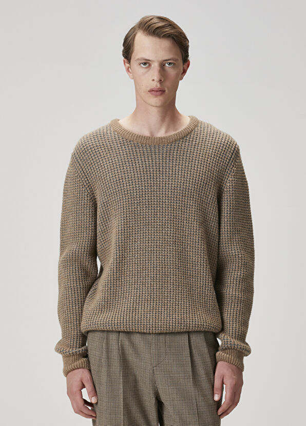 Beymen Club Deve Tüyü Armür Örgü Dokulu Yün Kazak - 3