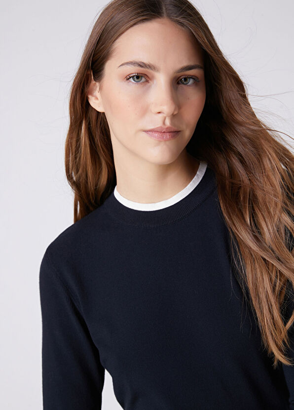Beymen Club Navy Blue White Sweater - 2