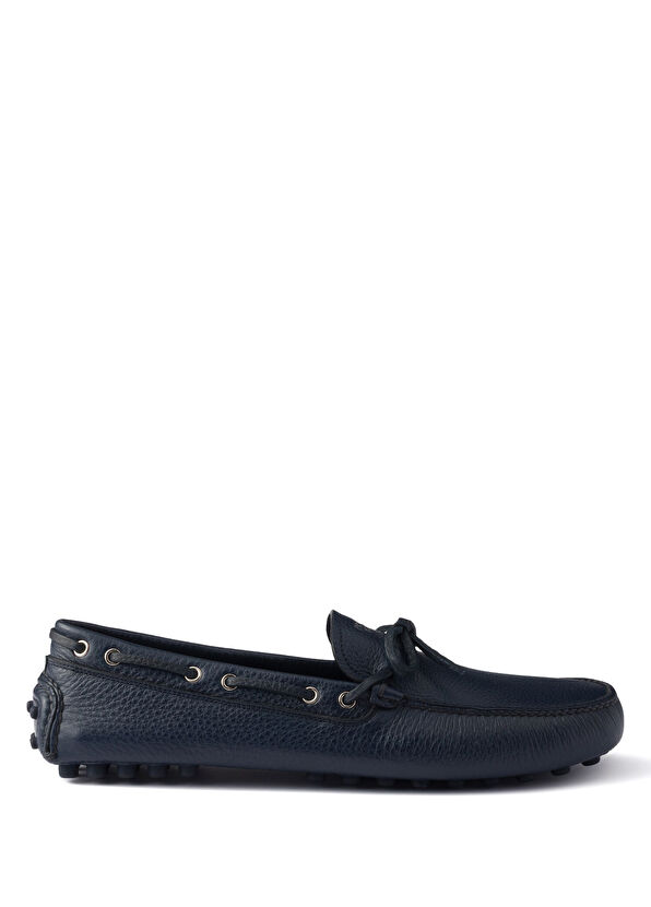 Prada Driver Blue Leather Men's Loafers - 1