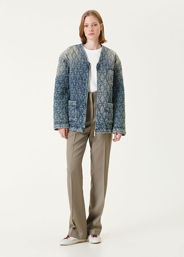 Golden Goose Koyu Mavi Kapitone Denim Ceket - 2