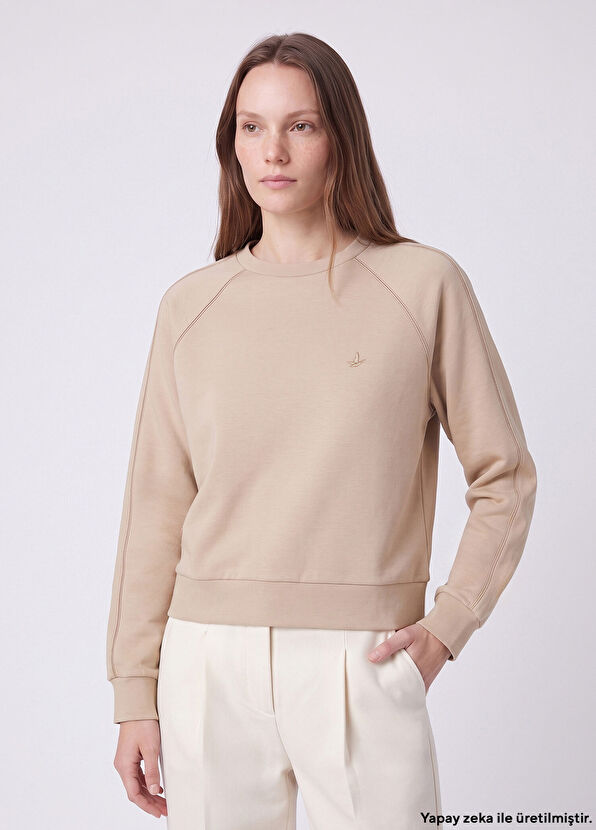 Beymen Club Beige Piping Detailed Sweatshirt - 1