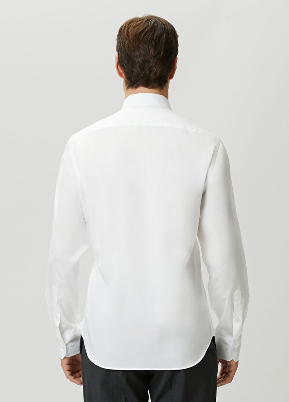 Beymen Club Slim Fit Beyaz Gizli Düğmeli Yaka Non-iron Gömlek - 4