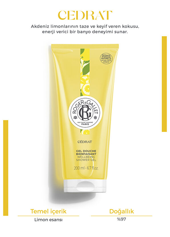 Roger&Gallet Cedrat Doğal Limon Özlü ve Nemlendirici Yoğun Köpük Duş Jeli 200 ml - 2