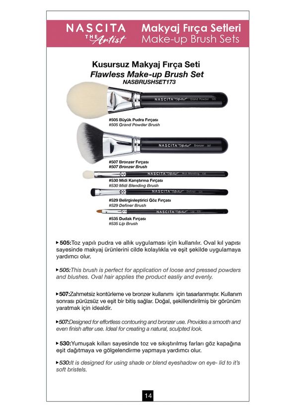 Nascita Artist Serie Perfect Makeup Brush Set NASBRUSHSET173 - 4