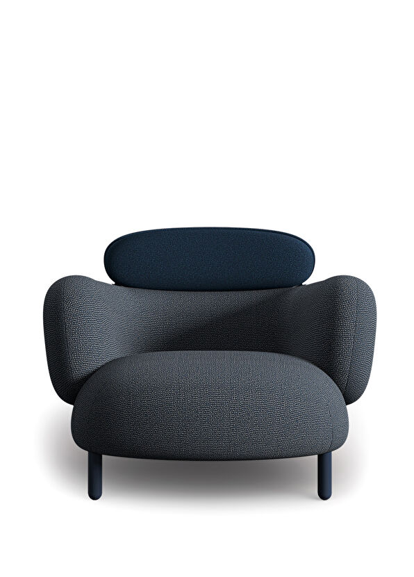 Borbo Moby Low Blue Armchair with Metal Legs - 2