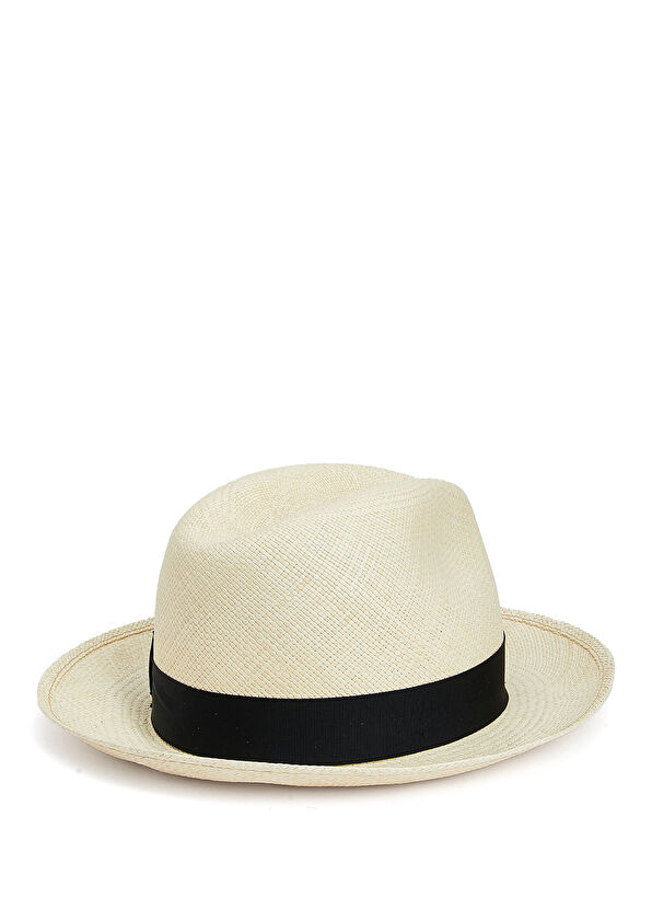Borsalino Navy Blue Beige Men's Straw Hat - 2