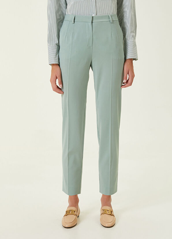 Beymen Collection Su Yeşili Havuç Kesim Koton Pantolon - 2