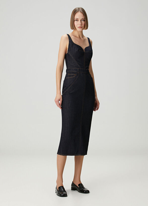 Givenchy Dark Blue Midi Denim Dress - 2