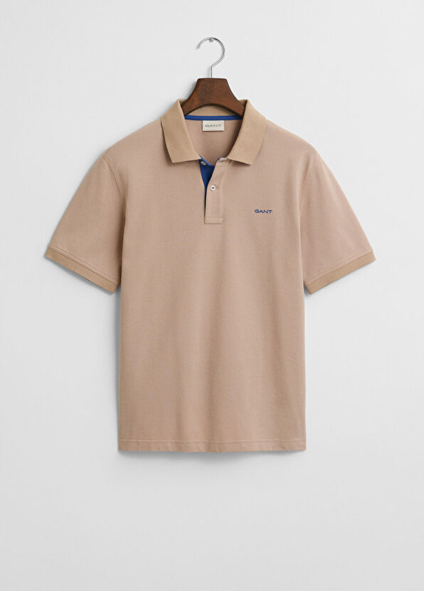 Gant Bej Regular Fit Polo Yaka Kısa Kollu Erkek T-shirt - 4