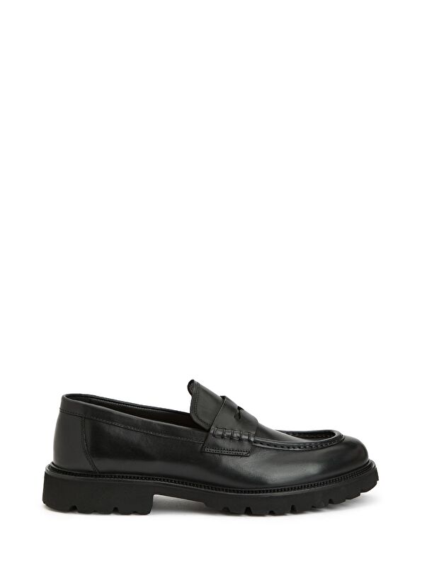 Beymen Club Black men's leather loafer - 1