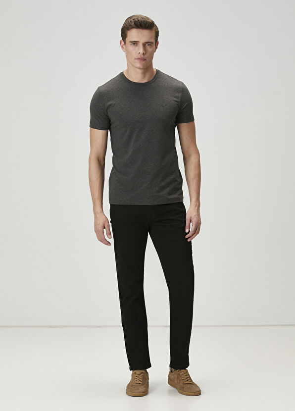 Beymen Club Anthracite Melange Basic T-shirt - 3
