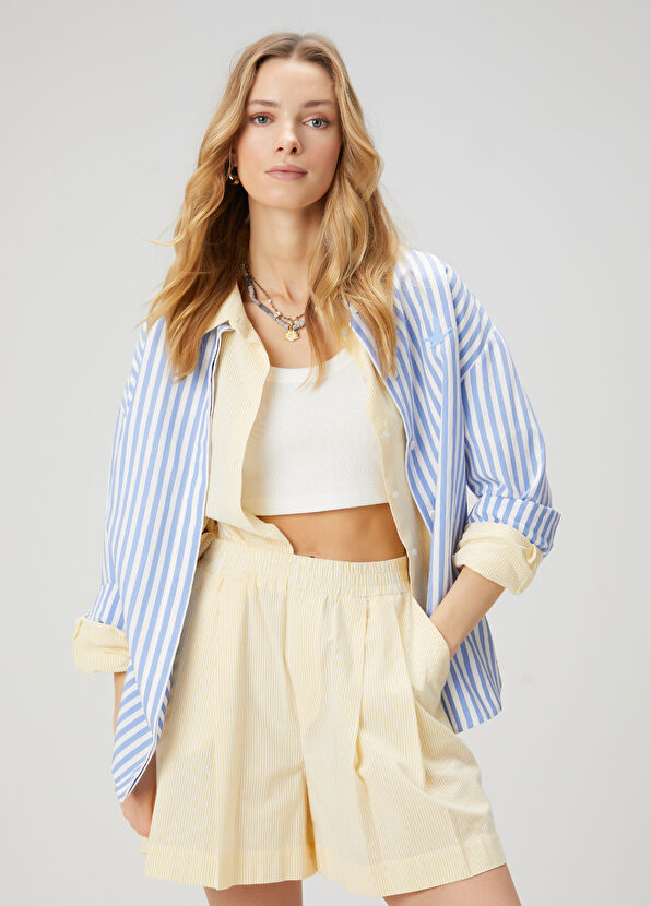 Beymen Club Mavi Beyaz Çizgili Gömlek - 2