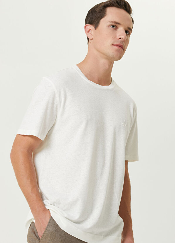 Beymen Club Beyaz Keten T-shirt - 2