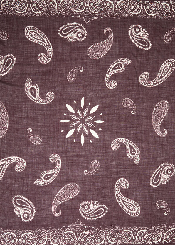 Beymen Club Burgundy Women's Silk Blend Wool Shawl - 3