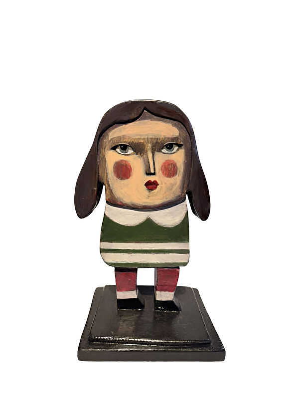 Red Art Istanbul Tarkan Güveli Acrylic Painted Wooden Metal Sculpture - 1