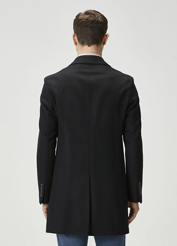 Beymen Club Navy Blue Wool Cachet Coat - 4