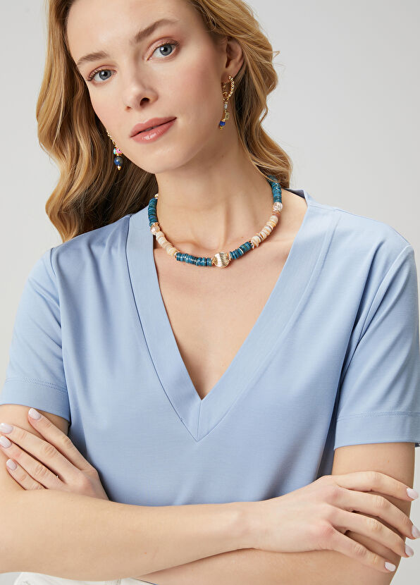 Beymen Club Mavi Doğal Taşlı Kadın Kolye - 1