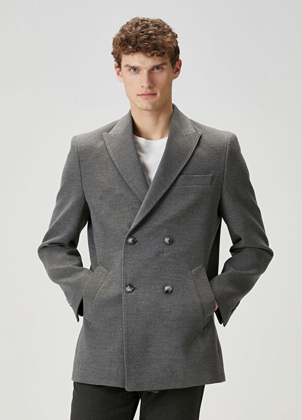 Beymen Club Gri Kruvaze Kaban - 1