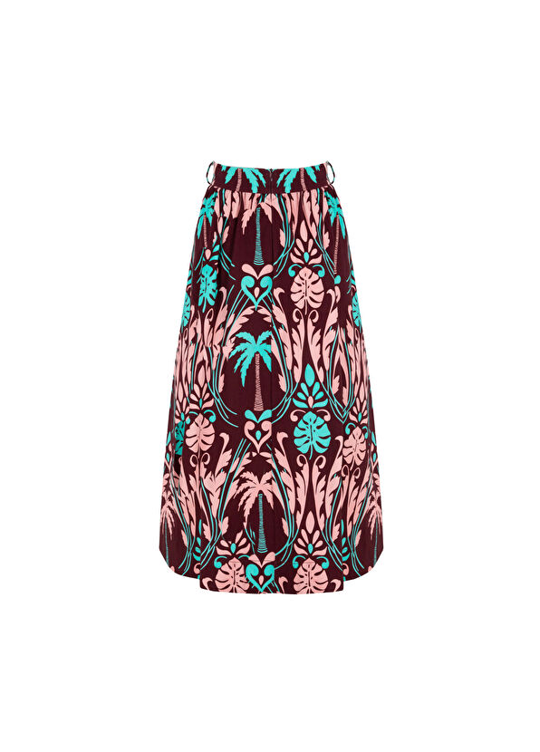 Elissa Studio Sonia Palmiye Desenli Kadın Maxi Etek - 2