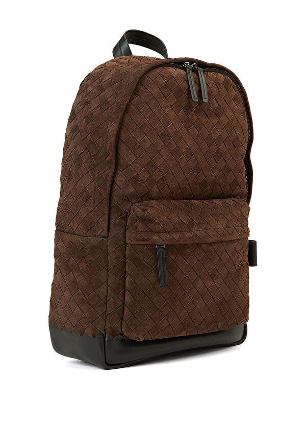 Kahverengi Erkek Süet Sırt Çantası - Görsel 4