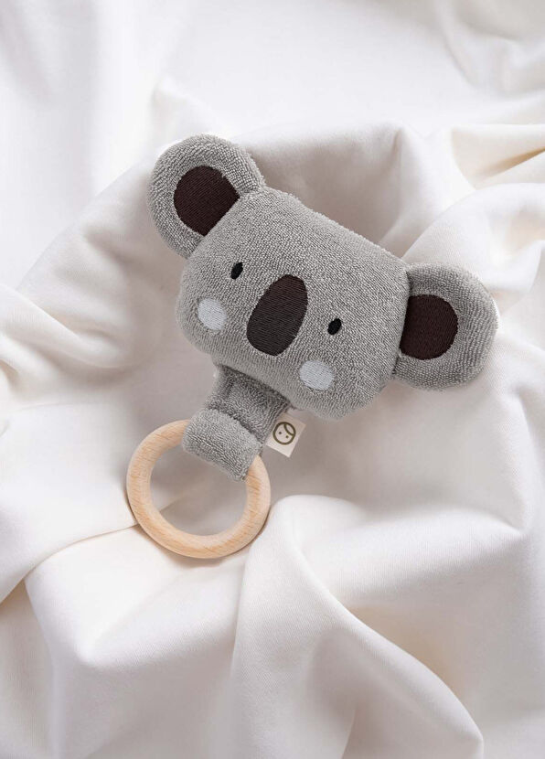 Little Gusto Ahşap Saplı Diş Kaşıyıcı ve Gri Koala Çıngırak - 2