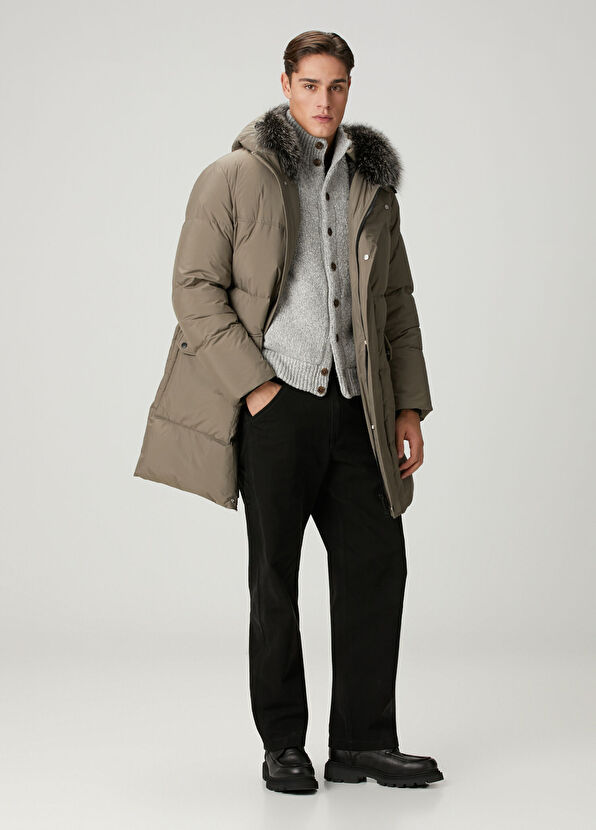 Yves Salomon Haki Kapüşonlu Puff Parka - 2