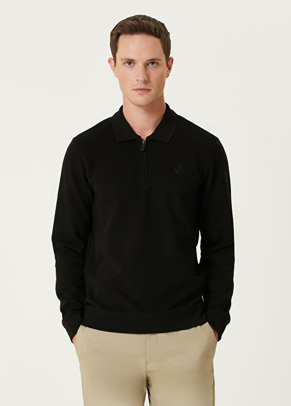 Black Polo Sweatshirt Beymen Club Black Polo Sweatshirt - 1
