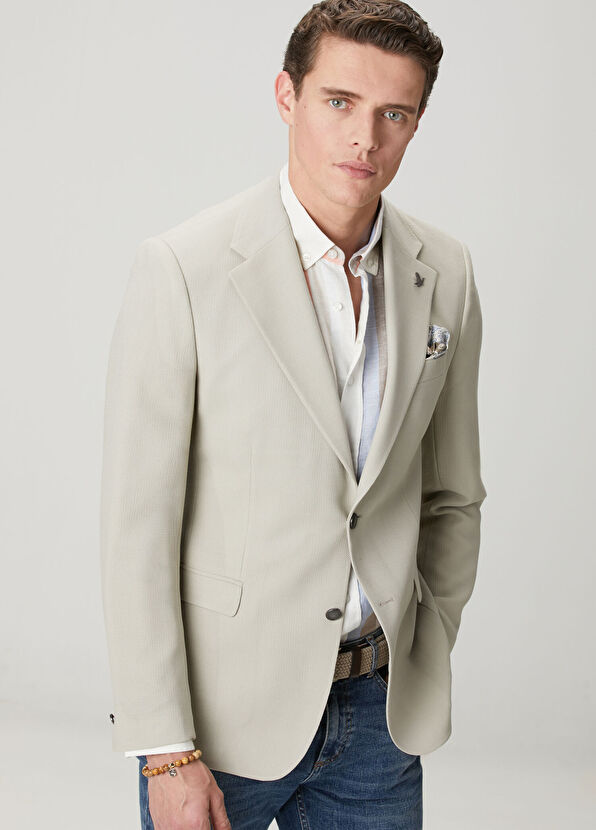 Beymen Club Stone Fine Wool Crepe Blazer - 2