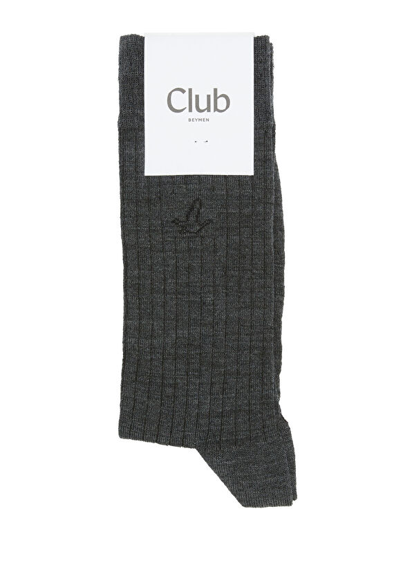 Beymen Club Anthracite Contrast Goose Men's Wool Socks - 1