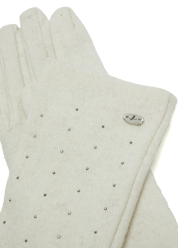 Beymen Club Women's Wool Gloves With Ecru Stone Logo - 2