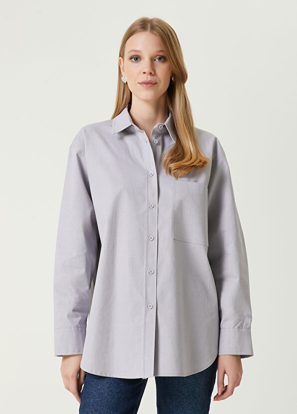 Beymen Club Gri Boyfriend Dış Gömlek - 1