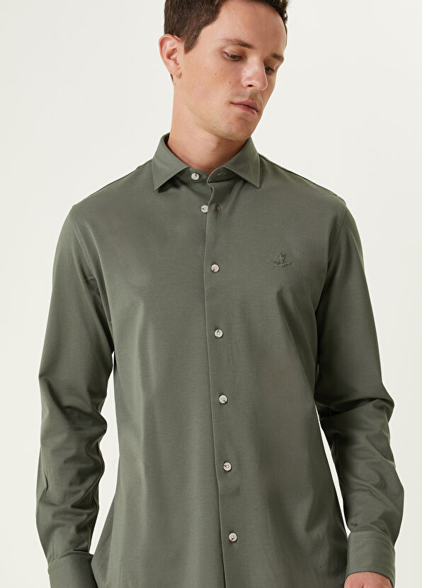 Beymen Club Slim Fit Green Stretch Shirt - 2