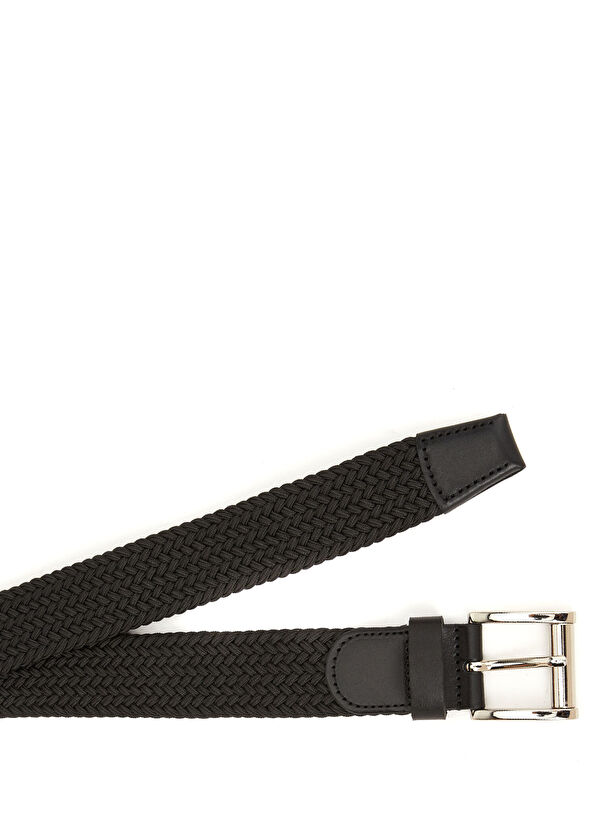 Beymen Collection Siyah Düz Örgü Erkek Koton Kemer - 2