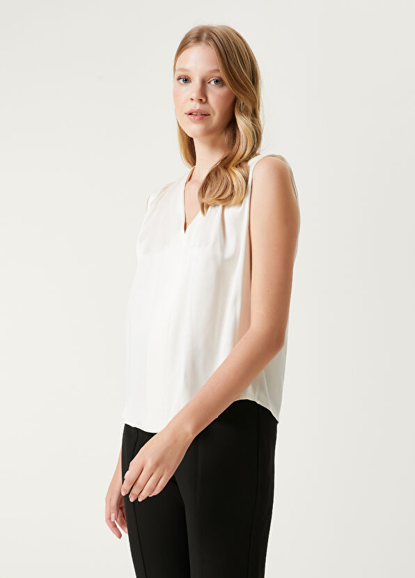Beymen Club Off White Silk Blouse - 4