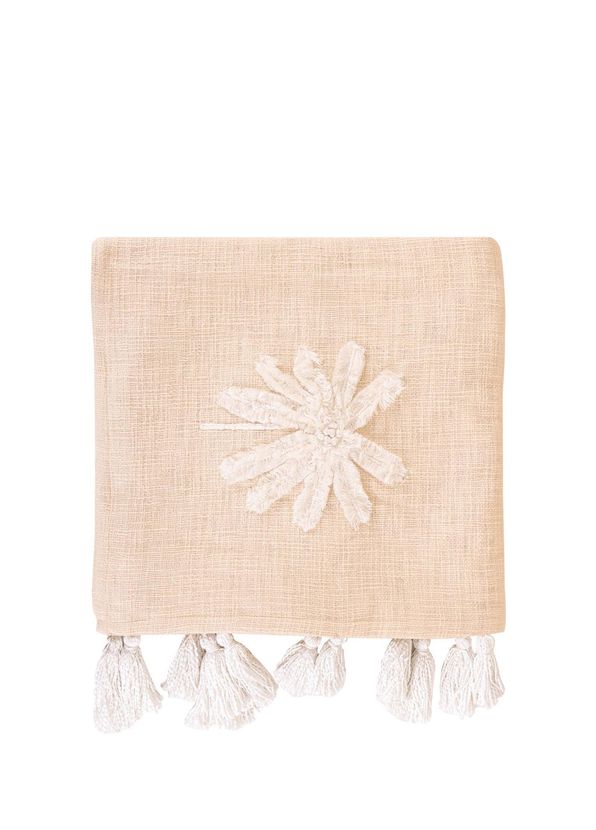 The Mia Daisy Patterned Salmon Color Cotton Sofa Cover 130 x 170 cm - 1